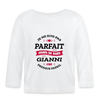 GIANNI PARFAIT - PRENOM GIANNI - T-shirt manches longues bio Bébé - blanc - Devant