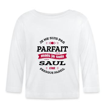 SAUL PARFAIT - PRENOM SAUL - T-shirt manches longues bio Bébé - blanc - Devant