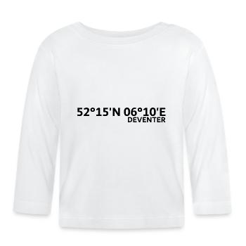 Deventer Koordinaten - Baby Bio-Langarmshirt - Weiß - Vorne