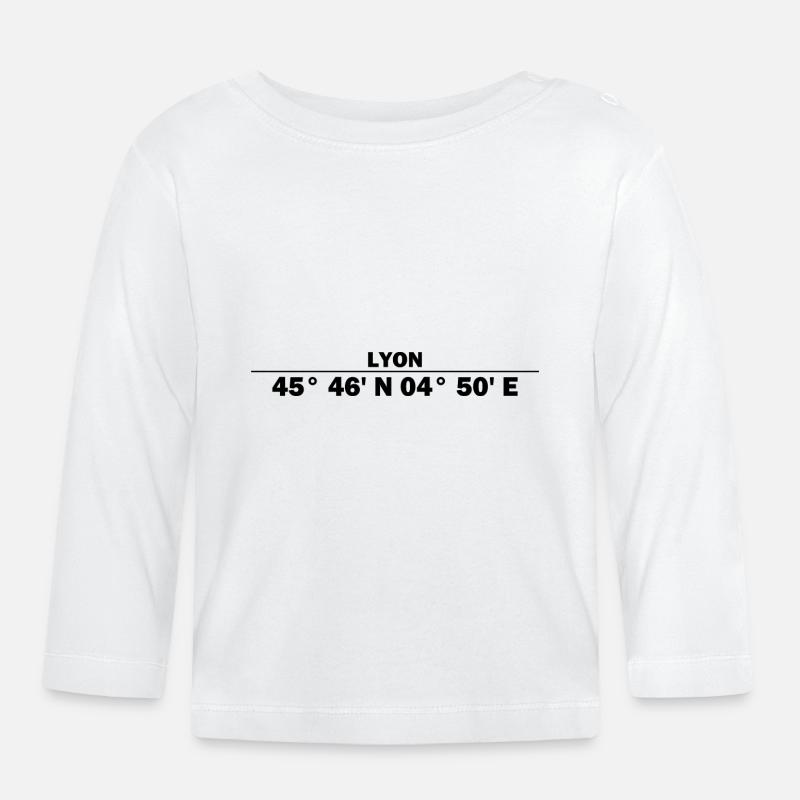 Coordonnées de Lyon - T-shirt manches longues bio Bébé - blanc