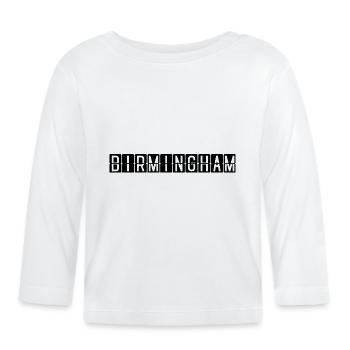 Birmingham Flughafentafel - Baby Bio-Langarmshirt - Weiß - Vorne
