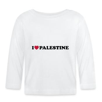 I love palestine - Baby Bio-Langarmshirt - Weiß - Vorne