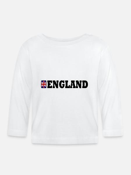 England Flagge - Baby Bio-Langarmshirt - Weiß