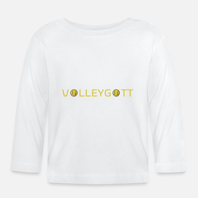 Volleygott Ball gelb - Baby Bio-Langarmshirt - Weiß