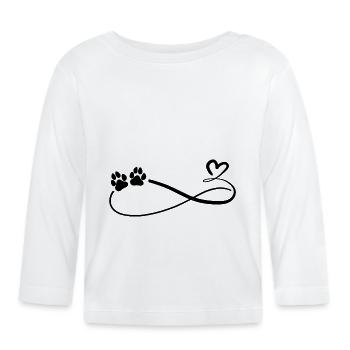 Dog Sign Heart Infinite Dogs - Organic Baby Long Sleeve T-Shirt - white - Front
