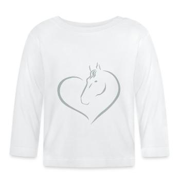 J’adore les chevaux - T-shirt manches longues bio Bébé - blanc - Devant