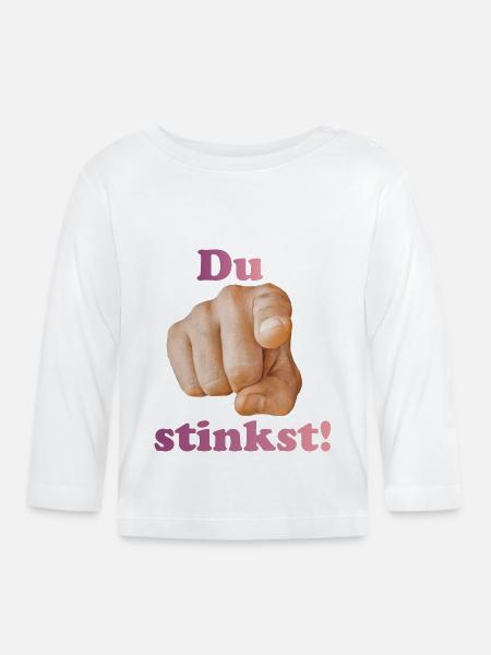 Du stinkst - Baby Bio-Langarmshirt - Weiß