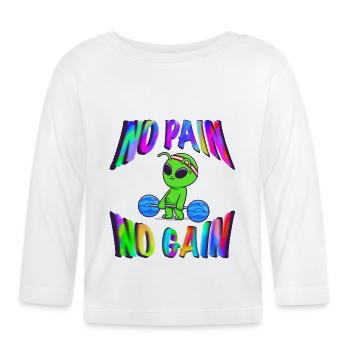 Ohne Fleiß kein Preis - Baby Bio-Langarmshirt - Weiß - Vorne