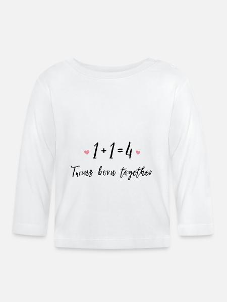 Twins born together - Baby Bio-Langarmshirt - Weiß