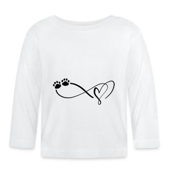 Katze Pfote Herz Katzenbesitzer Katzenliebhaber - Baby Bio-Langarmshirt - Weiß - Vorne