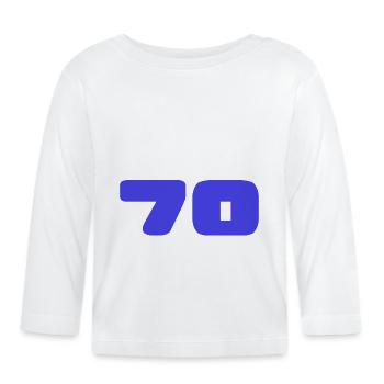 70. 70 JAHRE. 70-JÄHRIGES JUBILÄUM. GEBURTSTAG 70 JAHRE. - Baby Bio-Langarmshirt - Weiß - Vorne