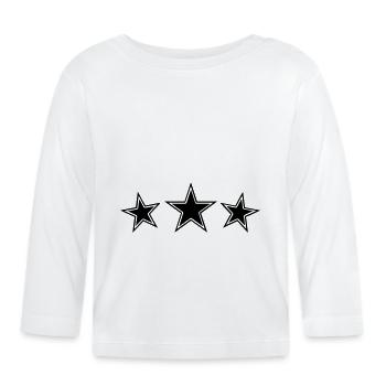 3 Sterne Symbol - Baby Bio-Langarmshirt - Weiß - Vorne