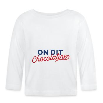 On dit chocolatine - T-shirt manches longues bio Bébé - blanc - Devant