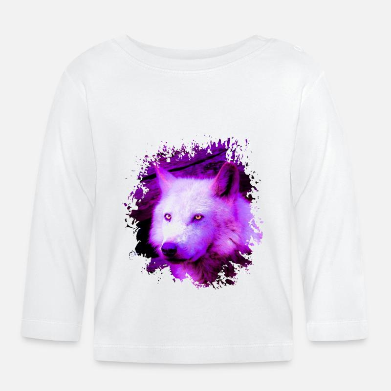Wolf - Baby Bio-Langarmshirt - Weiß