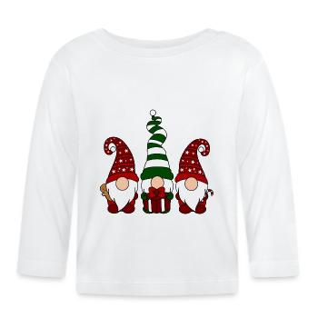 lutin de noël - T-shirt manches longues bio Bébé - blanc - Devant