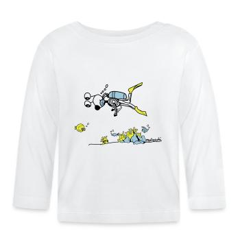 Matrechi liebt tauchen - Baby Bio-Langarmshirt - Weiß - Vorne