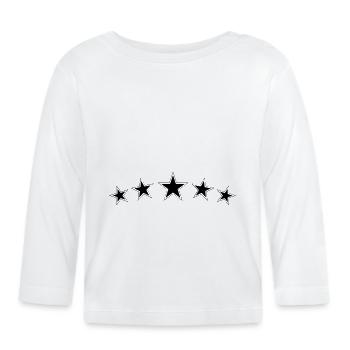 Symbole cinq étoiles - T-shirt manches longues bio Bébé - blanc - Devant