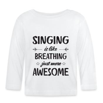 Chanter, c’est comme respirer, juste plus génial Rétro - T-shirt manches longues bio Bébé - blanc - Devant