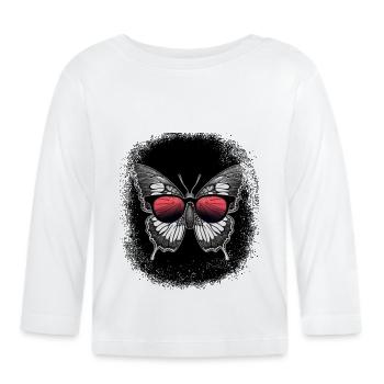 Happy Trending Awesome Butterflies - T-shirt manches longues bio Bébé - blanc - Devant