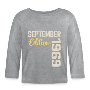 September 1969 - 55th Anniversary September 1969 - Organic Baby Long Sleeve T-Shirt - heather grey - Front
