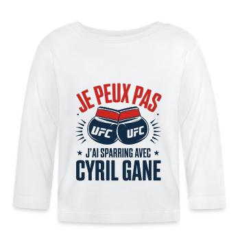 je peux pas j ai sparring avec Cyril Gang - T-shirt manches longues bio Bébé - blanc - Devant