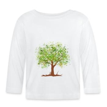 Arbre vert d'été - T-shirt manches longues bio Bébé - blanc - Devant