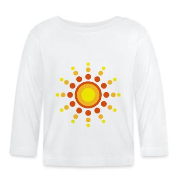 soleil de cercles - T-shirt manches longues bio Bébé - blanc - Devant