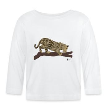 Leopard - Organic Baby Long Sleeve T-Shirt - white - Front