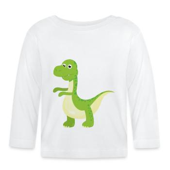 Dinosaures - T-shirt manches longues bio Bébé - blanc - Devant