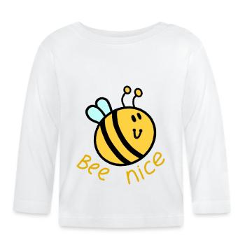 Bee Nice Dessin animé - T-shirt manches longues bio Bébé - blanc - Devant