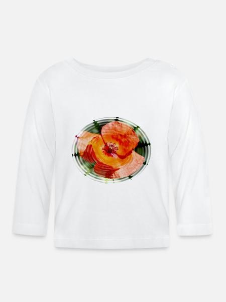 Mohnblüte - Baby Bio-Langarmshirt - Weiß
