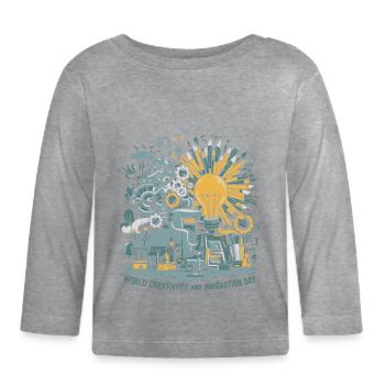 World Creativity and Innovation Day - Organic Baby Long Sleeve T-Shirt - heather grey - Front