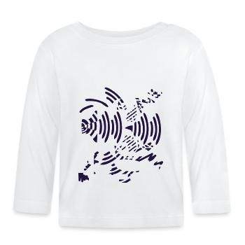 music distortion v2 - distorsion, ondes sonores (© - T-shirt manches longues bio Bébé - blanc - Devant