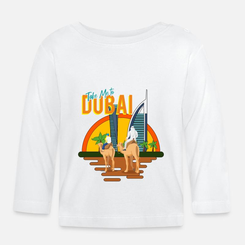 EMMENEZ-MOI À DUBAÏ - T-shirt manches longues bio Bébé - blanc