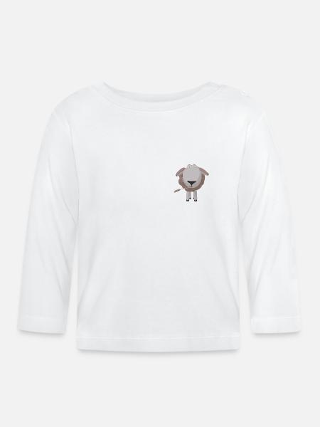 Cooper The Sheep - Organic Baby Long Sleeve T-Shirt - white