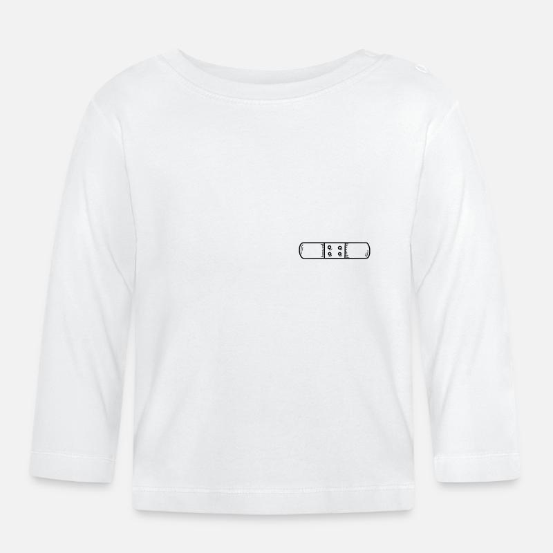 Patch minimaliste - T-shirt manches longues bio Bébé - blanc