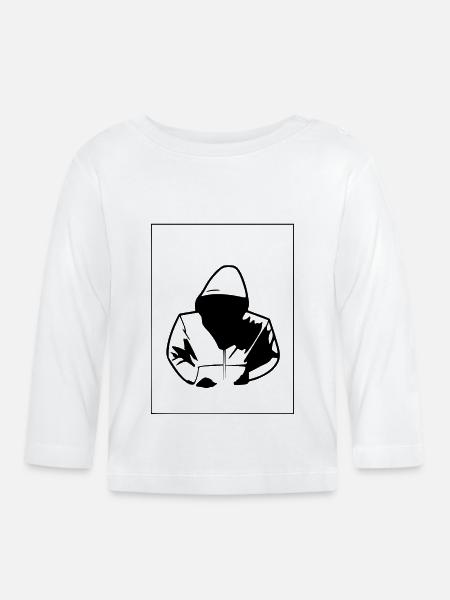 dark hoodie - Baby Bio-Langarmshirt - Weiß