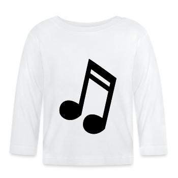 Score 16 notes de musique idée cadeau - T-shirt manches longues bio Bébé - blanc - Devant