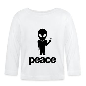 alien_peace_symbol_f1 - Organic Baby Long Sleeve T-Shirt - white - Front