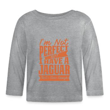 PARFAIT AVEC JAGUAR Y - T-shirt manches longues bio Bébé - gris chiné - Devant