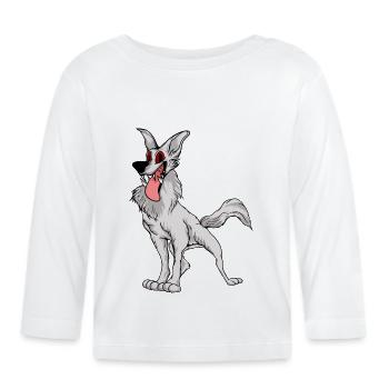 Lustige Hunde 6 - Baby Bio-Langarmshirt - Weiß - Vorne