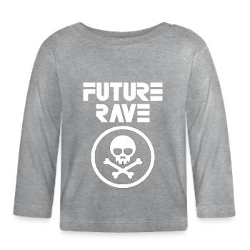 Future rave - T-shirt manches longues bio Bébé - gris chiné - Devant
