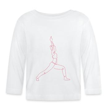 3 Sanchalanasana Yoga | 3ème flamme rose - T-shirt manches longues bio Bébé - blanc - Devant