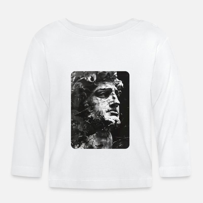 brutet ansikte av en marmorstaty - Ekologisk långärmad T-shirt baby - vit