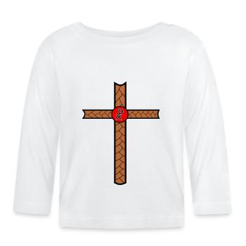PX croisé - T-shirt manches longues bio Bébé - blanc - Devant