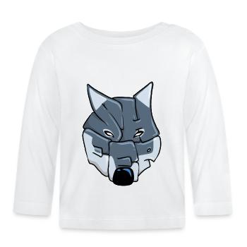 Wolf Graffiti - Organic Baby Long Sleeve T-Shirt - white - Front