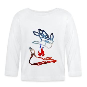 Flamme Fr - T-shirt manches longues bio Bébé - blanc - Devant