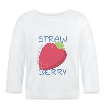 Erdbeer T-Shirt - Baby Bio-Langarmshirt - Weiß - Vorne