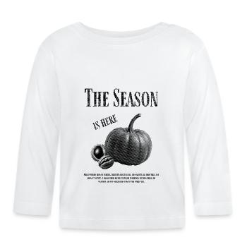 The Season - Kürbis mit Walnuss und Kastanie - Baby Bio-Langarmshirt - Weiß - Vorne