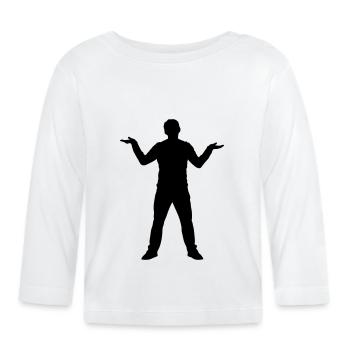 Man - Stupidity - Organic Baby Long Sleeve T-Shirt - white - Front